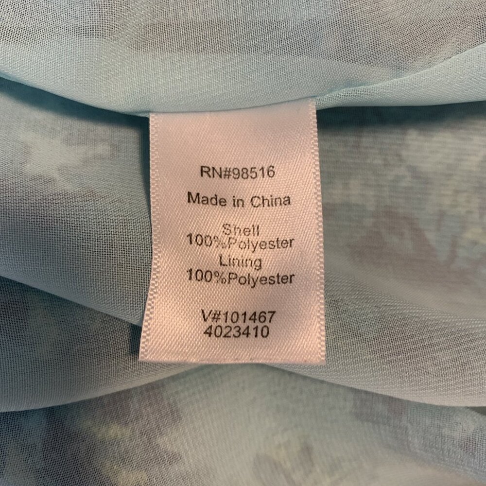 Coldwater Creek Womens L 14 Sleeveless Blouse Floral Blue Work Office Career - Picture 8 of 12